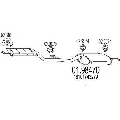 Глушитель выхлопных газов конечный MTS 01.98470