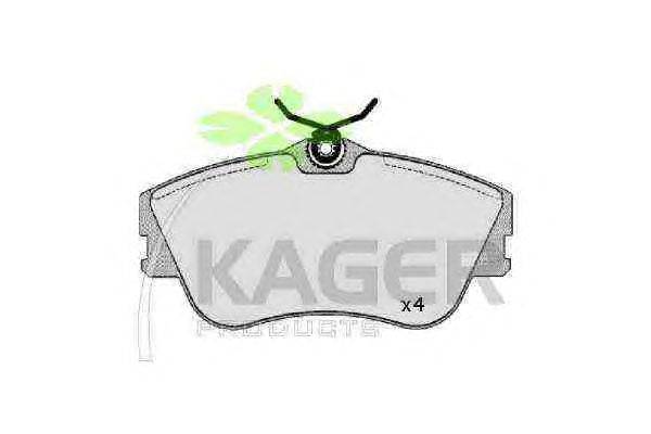 Комплект тормозных колодок, дисковый тормоз KAGER 350013