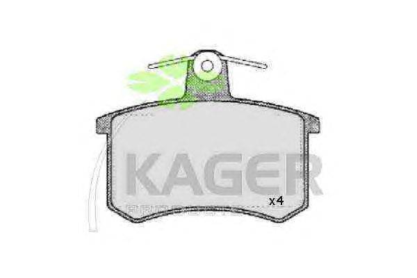 Комплект тормозных колодок, дисковый тормоз KAGER 20668