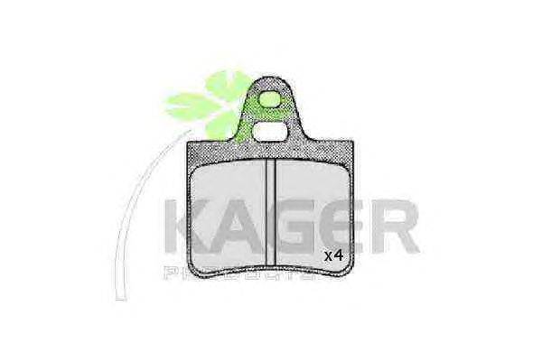 Комплект тормозных колодок, дисковый тормоз KAGER 35-0076
