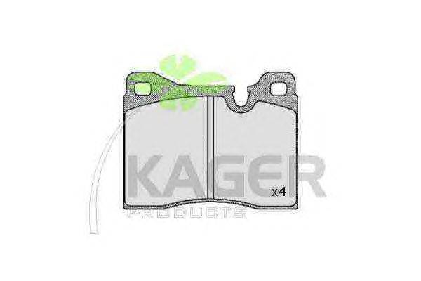Комплект тормозных колодок, дисковый тормоз KAGER 350343