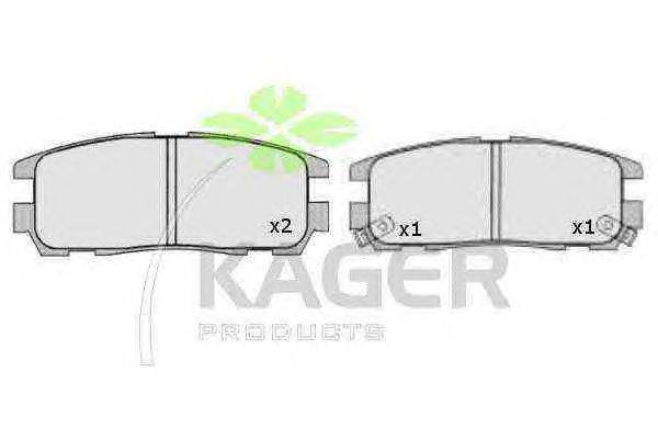 Комплект тормозных колодок, дисковый тормоз KAGER 21875