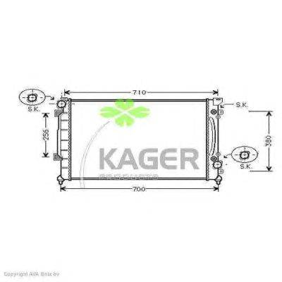 Радиатор, охлаждение двигателя KAGER 31-0034