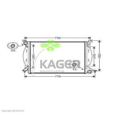 Радиатор, охлаждение двигателя KAGER 310039