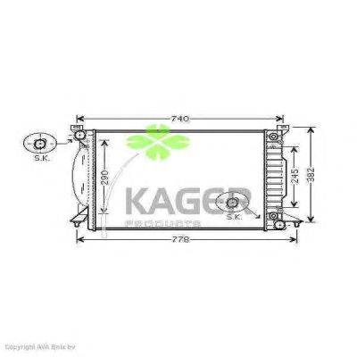 Радиатор, охлаждение двигателя KAGER 310040