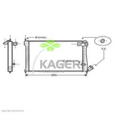 Радиатор, охлаждение двигателя KAGER 31-0167