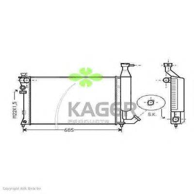 Радиатор, охлаждение двигателя KAGER 31-0184