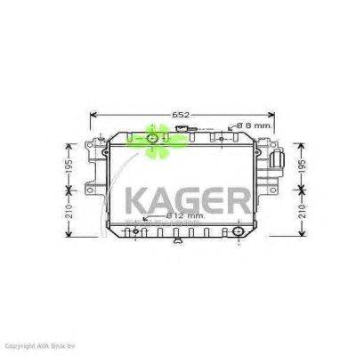 Радиатор, охлаждение двигателя KAGER 310288