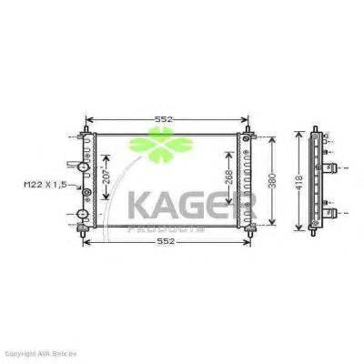Радиатор, охлаждение двигателя KAGER 310417
