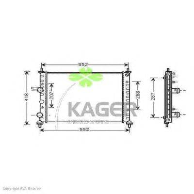 Радиатор, охлаждение двигателя KAGER 31-0439