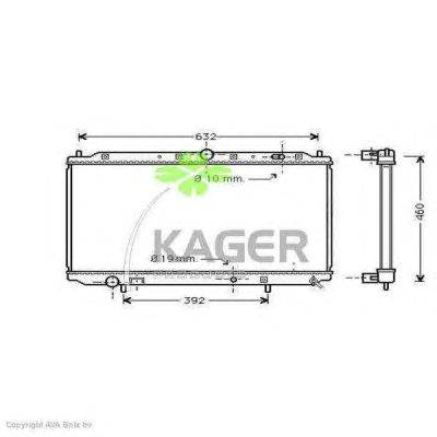 Радиатор, охлаждение двигателя KAGER 310674