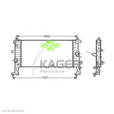 Радиатор, охлаждение двигателя KAGER 310822