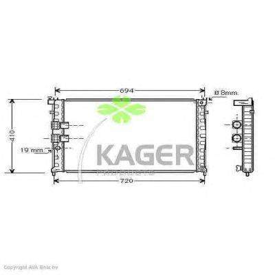 Радиатор, охлаждение двигателя KAGER 310885