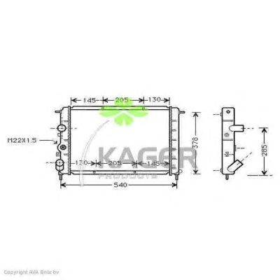 Радиатор, охлаждение двигателя KAGER 310961