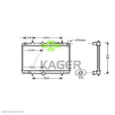 Радиатор, охлаждение двигателя KAGER 311452