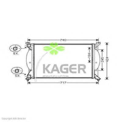 Радиатор, охлаждение двигателя KAGER 311633