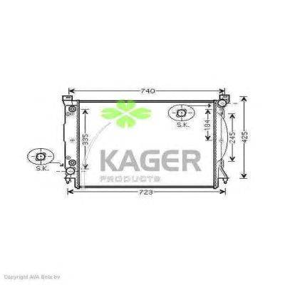 Радиатор, охлаждение двигателя KAGER 31-1637