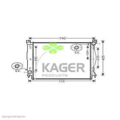 Радиатор, охлаждение двигателя KAGER 311638