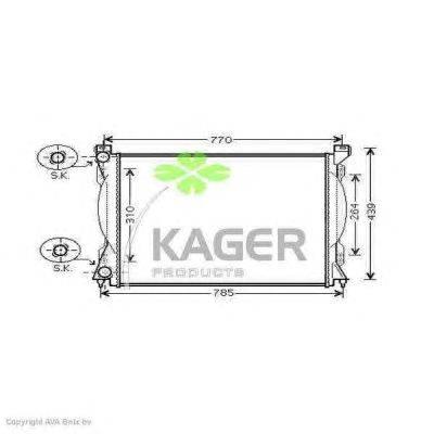 Радиатор, охлаждение двигателя KAGER 31-1642