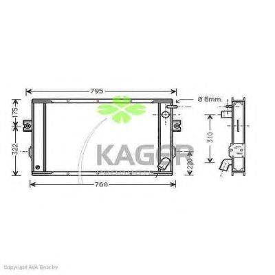 Радиатор, охлаждение двигателя KAGER 312143