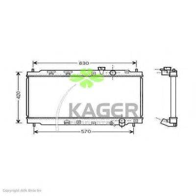 Радиатор, охлаждение двигателя KAGER 312402