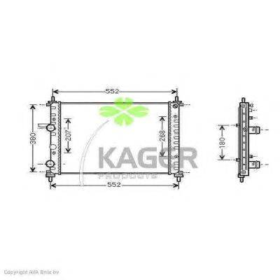 Радиатор, охлаждение двигателя KAGER 312654