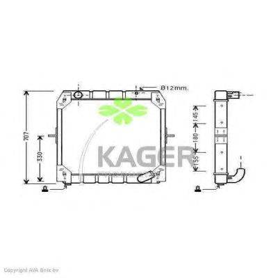 Радиатор, охлаждение двигателя KAGER 312775