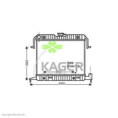 Радиатор, охлаждение двигателя KAGER 312778