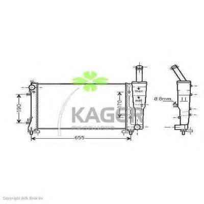 Радиатор, охлаждение двигателя KAGER 31-2929