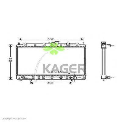 Радиатор, охлаждение двигателя KAGER 313233