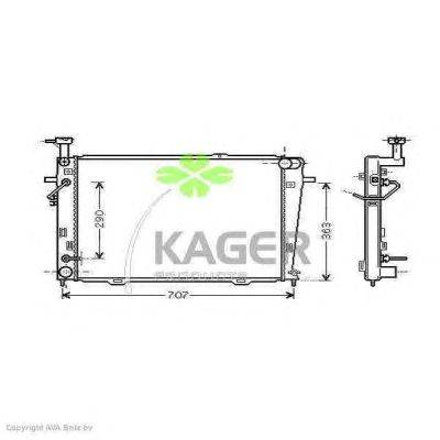 Радиатор, охлаждение двигателя KAGER 313444