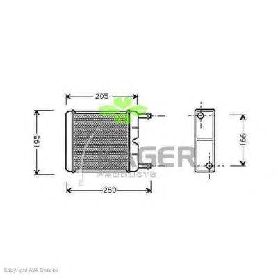 Теплообменник, отопление салона KAGER 32-0384