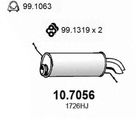 Глушитель выхлопных газов конечный ASSO 10.7056