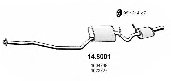 Средний / конечный глушитель ОГ ASSO 14.8001