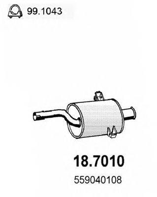 Глушитель выхлопных газов конечный ASSO 187010