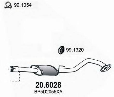 Средний глушитель выхлопных газов ASSO 206028