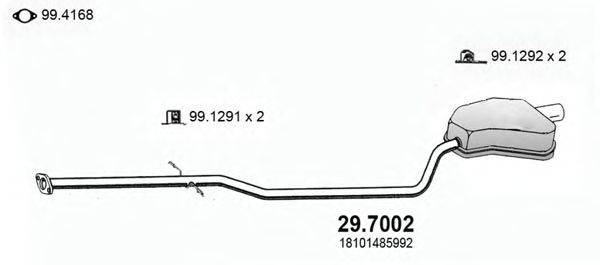 Глушитель выхлопных газов конечный ASSO 29.7002