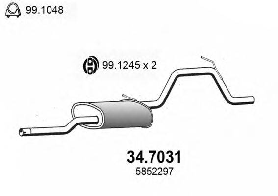 Глушитель выхлопных газов конечный ASSO 34.7031