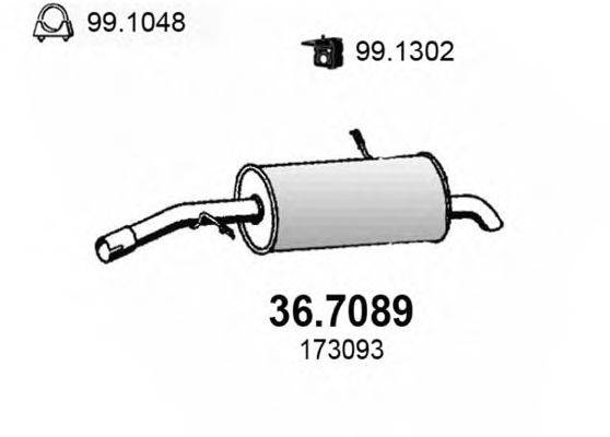 Глушитель выхлопных газов конечный ASSO 36.7089