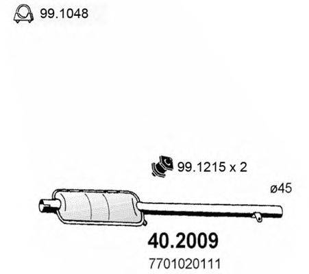 Предглушитель выхлопных газов ASSO 40.2009