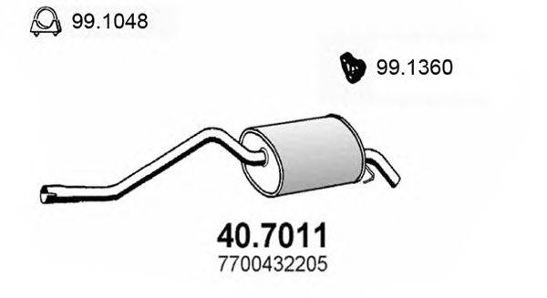 Глушитель выхлопных газов конечный ASSO 40.7011