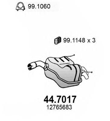 Глушитель выхлопных газов конечный ASSO 44.7017