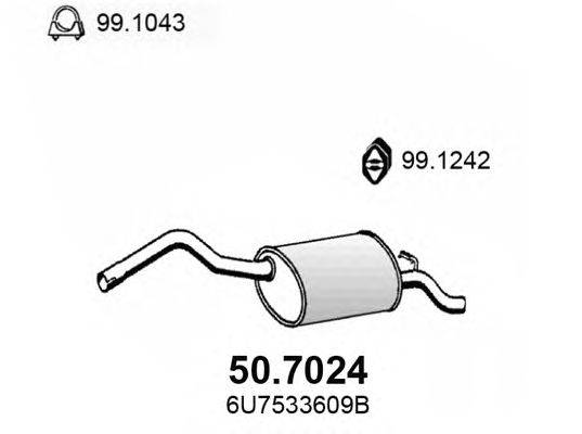 Глушитель выхлопных газов конечный ASSO 50.7024