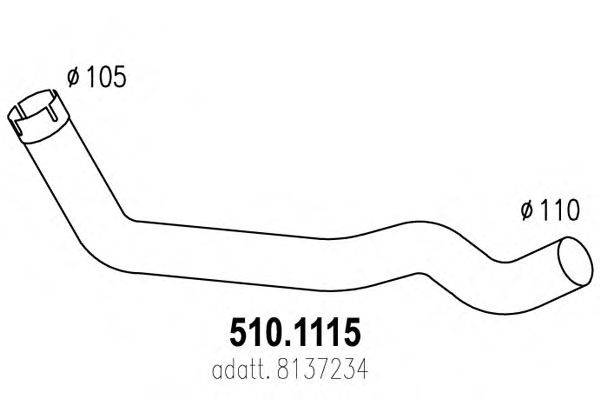 Труба выхлопного газа ASSO 510.1115