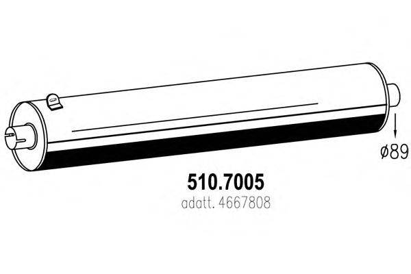 Средний / конечный глушитель ОГ ASSO 510.7005