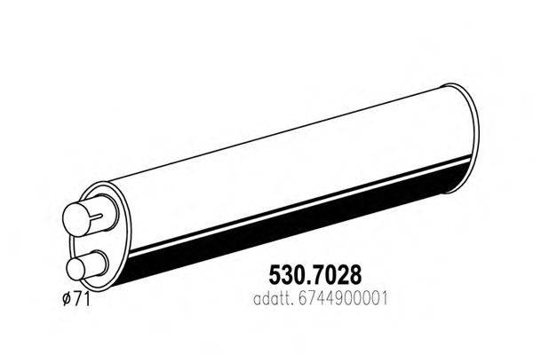 Средний / конечный глушитель ОГ ASSO 530.7028