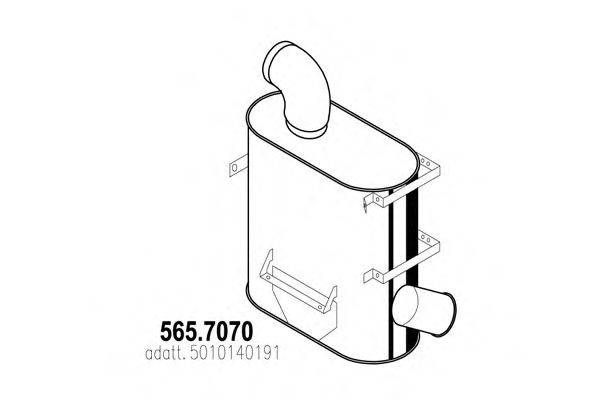Средний / конечный глушитель ОГ ASSO 565.7070