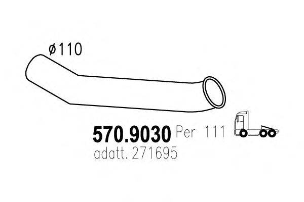Труба выхлопного газа ASSO 570.9030