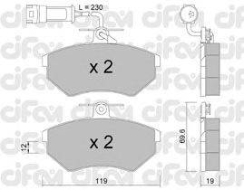 Комплект тормозных колодок, дисковый тормоз CIFAM 822-050-3