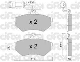 Комплект тормозных колодок, дисковый тормоз CIFAM 822-050-4